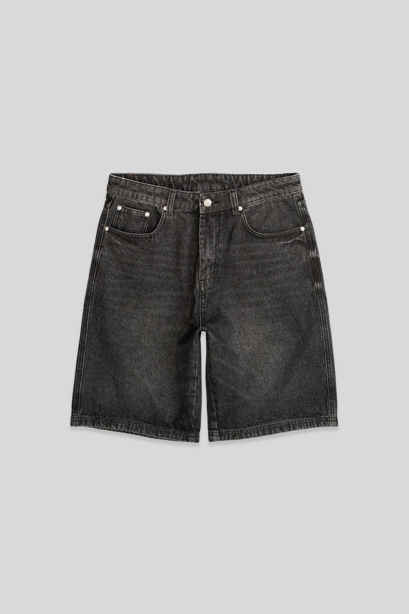 Baggy Denim Shorts - Cleansed Black