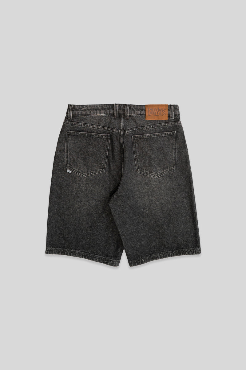 Baggy Denim Shorts - Cleansed Black