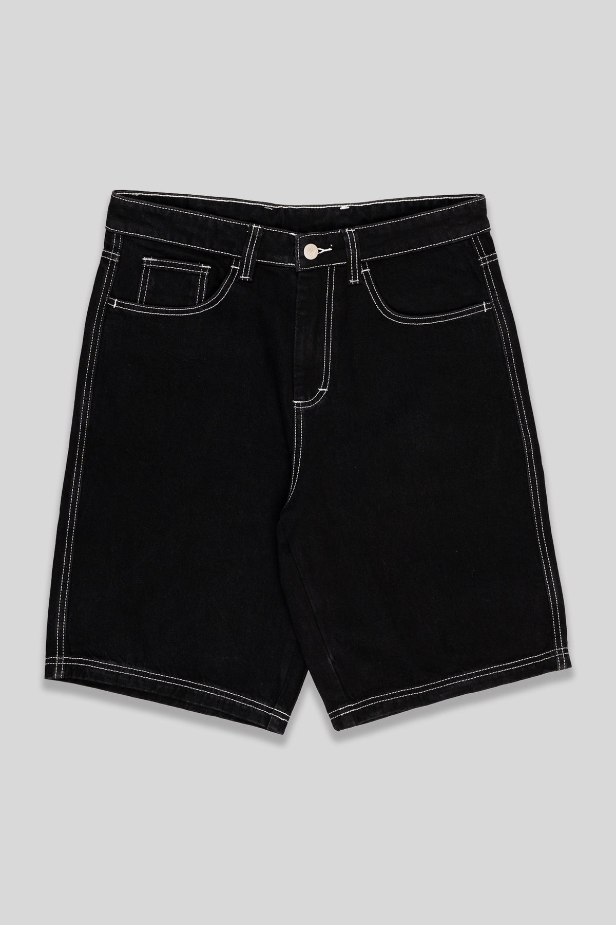 Black shorts with white stitching hotsell