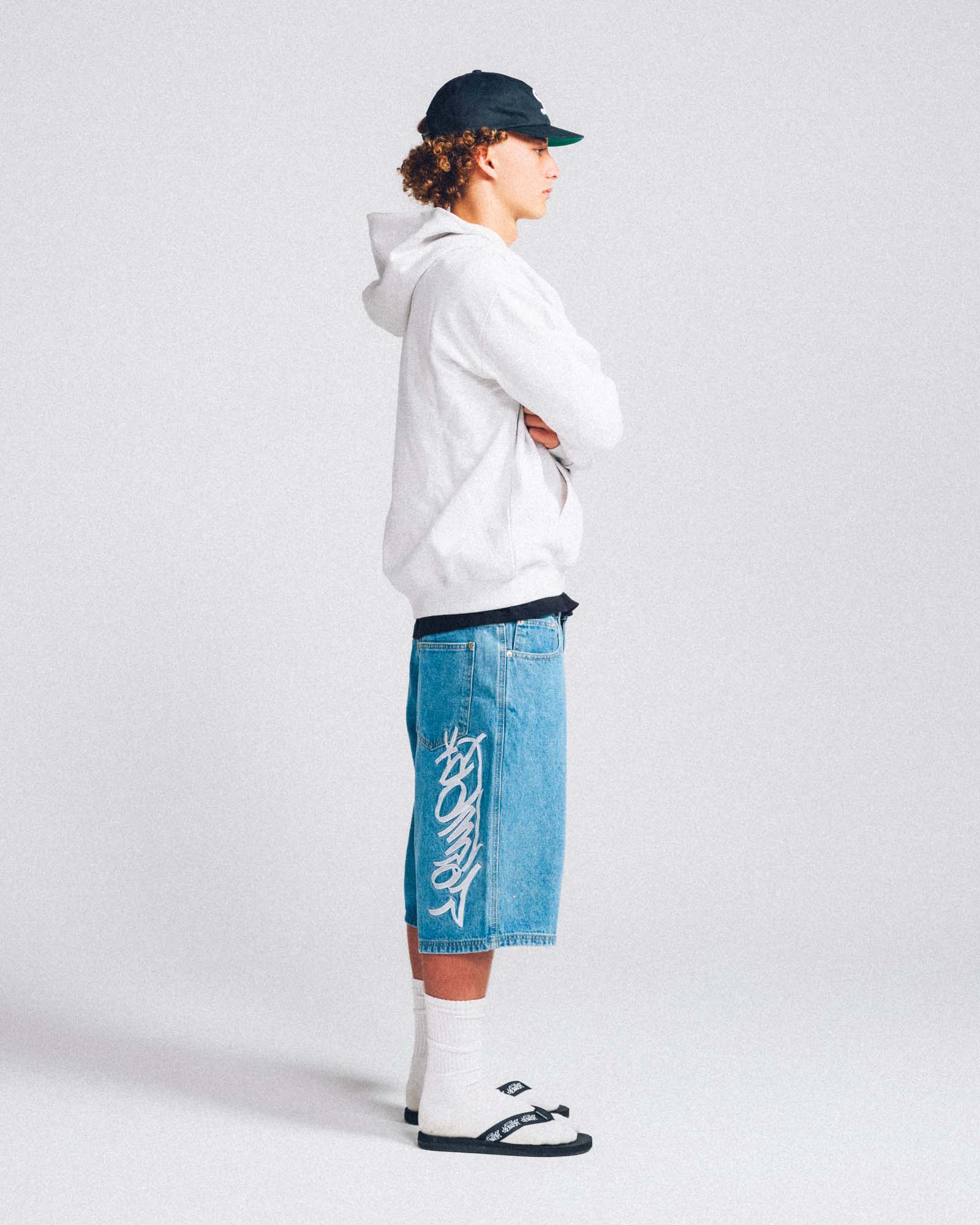 Baggy Denim Short - Phat Tag Script